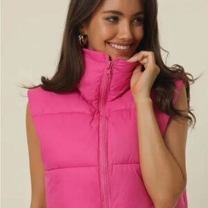 Neon  Pink Cropped Vest